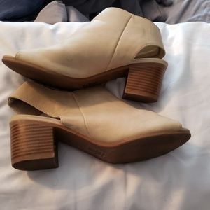 Peep toe bootie sandals